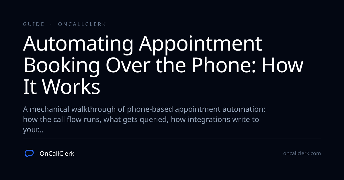 Automating Appointment Booking Over the Phone: How It Works | OnCallClerk